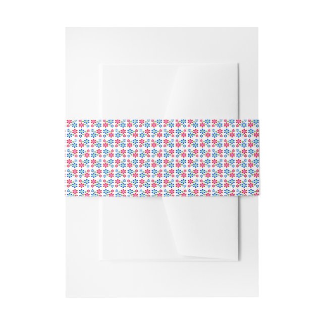 Modern Vibrant Flower Power Wedding Pattern,  Invitation Belly Band (Front Example)