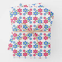 Modern Vibrant Flower Power Wedding Pattern,