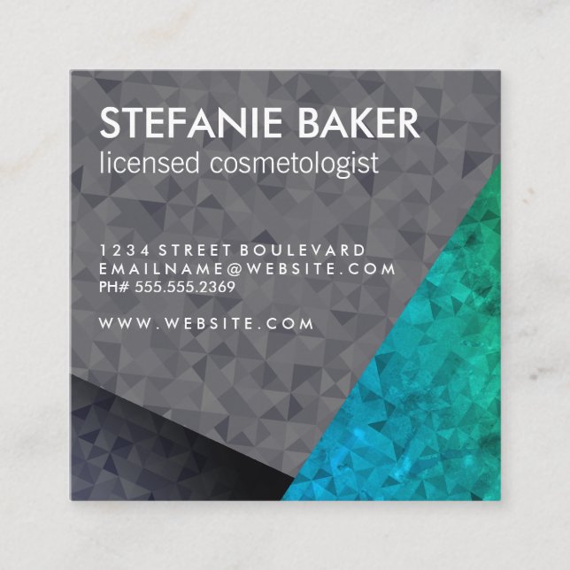 Modern Vibrant Geometric Patterns Square Business Card (Front)