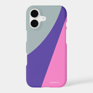 Modern vibrant mint purple & pink geometric