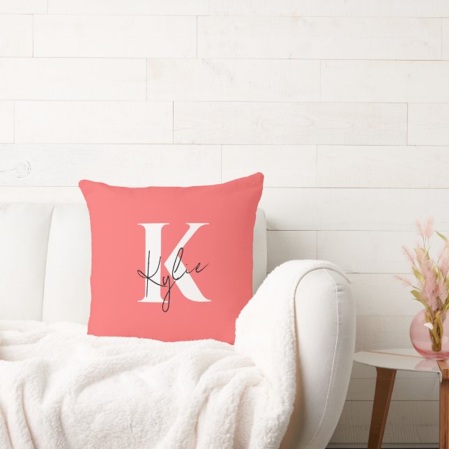 Modern Vibrant Personalised Monogram Name -  Cushion (Couch)