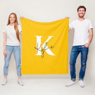 Modern Vibrant Personalised Monogram Name -  Fleece Blanket