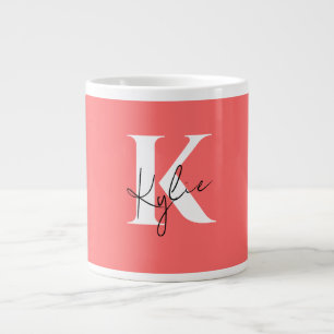 Modern Vibrant Personalised Monogram Name -  Large Coffee Mug