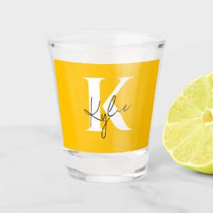 Modern Vibrant Personalised Monogram Name - Shot Glass