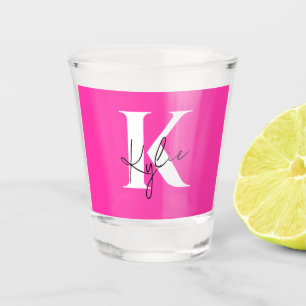 Modern Vibrant Personalised Monogram Name -  Shot Glass