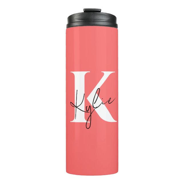 Modern Vibrant Personalised Monogram -  Thermal Tumbler (Front)