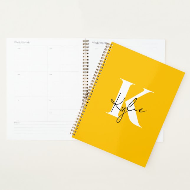 Modern Vibrant Personalised Name Monogram -  Planner (Display)