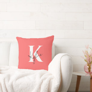 Modern Vibrant Personalized Monogram Name - Cushion