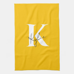 Modern Vibrant Personalized Monogram Name -  Tea Towel