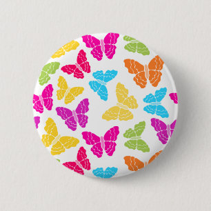 Modern Vibrant Rainbow Butterfly Cute Pattern 6 Cm Round Badge