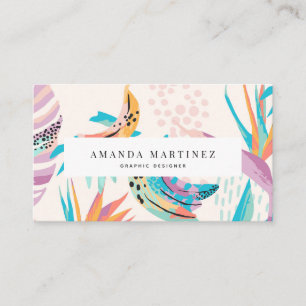 Modern Vibrant Tropical Motif Social Media Business Card