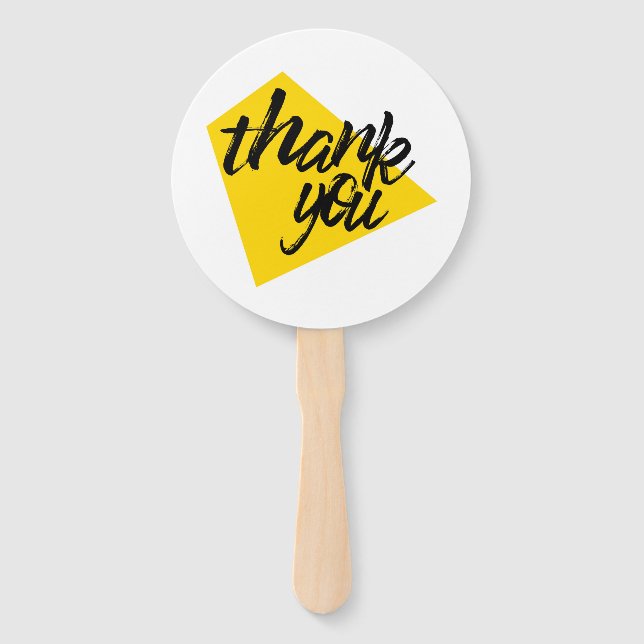 Modern, vibrant typography design of Thank You Hand Fan (Front)