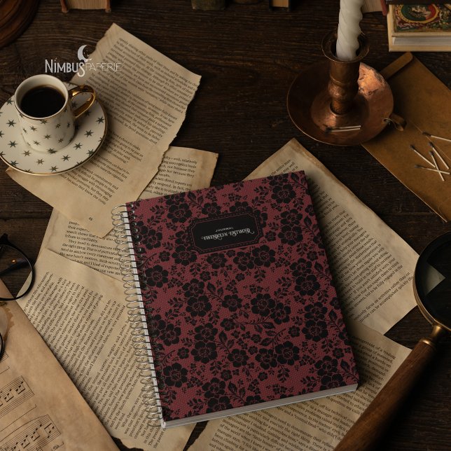 Modern Victorian Black Lace Deep Red Journal (Creator Uploaded)