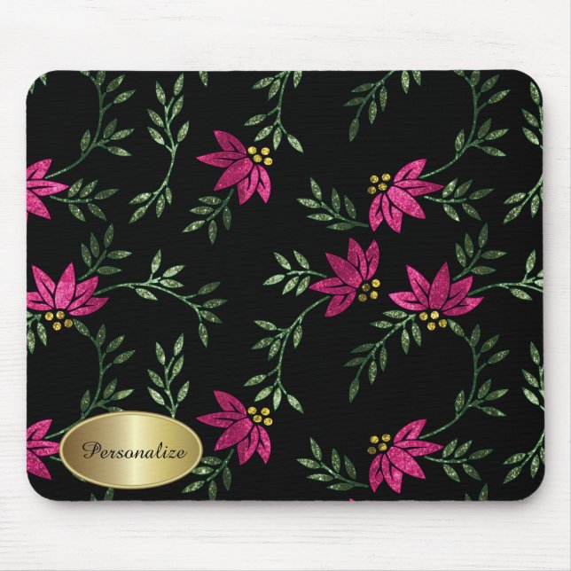 Modern Victorian Floral | Personalise Mouse Mat (Front)