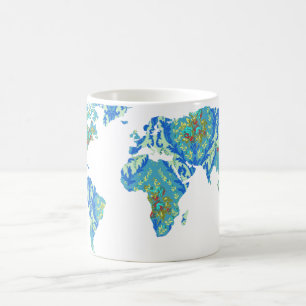 Modern Victorian World Map   World Traveller Mug