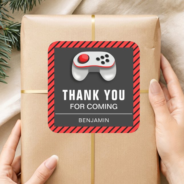 Modern Video Game Birthday Party Favour Sticker (Creator Uploaded)