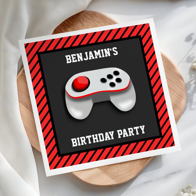 Modern Video Game Birthday Party Paper Napkin (Creator Uploaded)