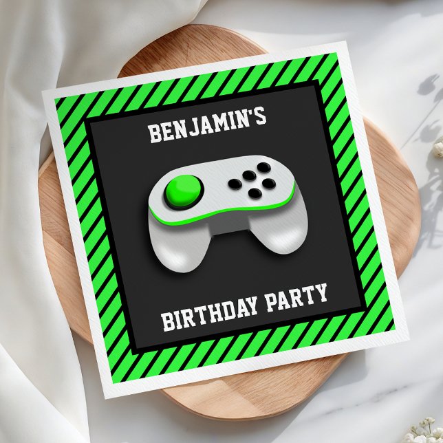 Modern Video Game Birthday Party Paper Napkin (Creator Uploaded)