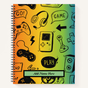 Modern Video Game Patten Colourful Notebook