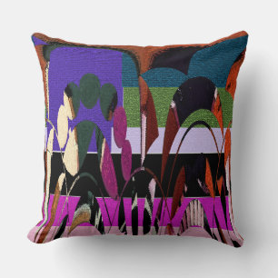Modern Vine Leaf Floral   Cushion