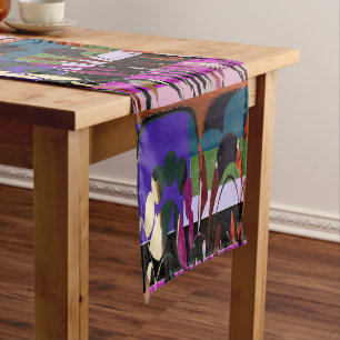 Modern Vine Leaf Floral Short Table Runner