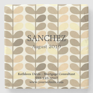 Modern Vine Real Estate Agent Customer Appreciatio Stone Coaster