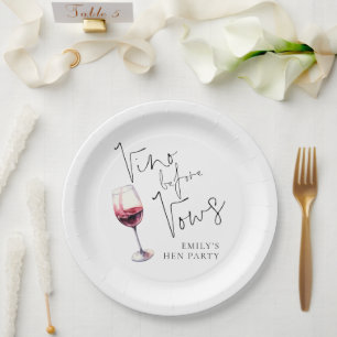 Modern Vino Before Vows Hen Party Paper Plate