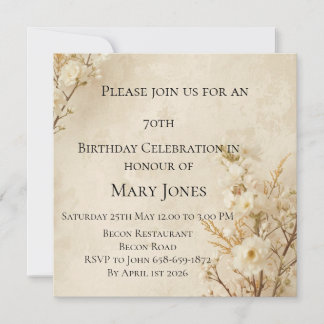 Modern Vintage 70th Birthday Elegant Party Card