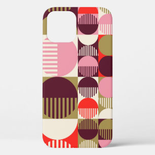 Modern vintage abstract seamless geometric pattern iPhone 12 case
