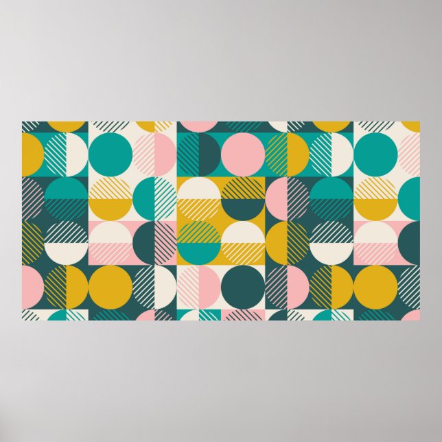 Modern vintage abstract seamless geometric pattern poster (Front)