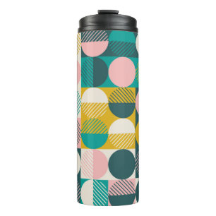Modern vintage abstract seamless geometric pattern thermal tumbler