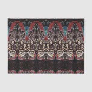 Modern Vintage Antique Brown Black Red Pattern Tissue Paper