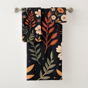 Modern Vintage Beautiful Floral Collection Bath Towel Set