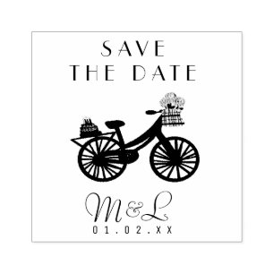 Modern Vintage Bike Save the Date Design Stamp