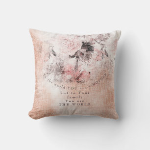 Modern-Vintage Blush Floral Mother's Day Cushion