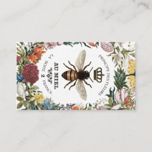 MODERN VINTAGE BOTANICAL QUEEN BEE BUSINESS CARD