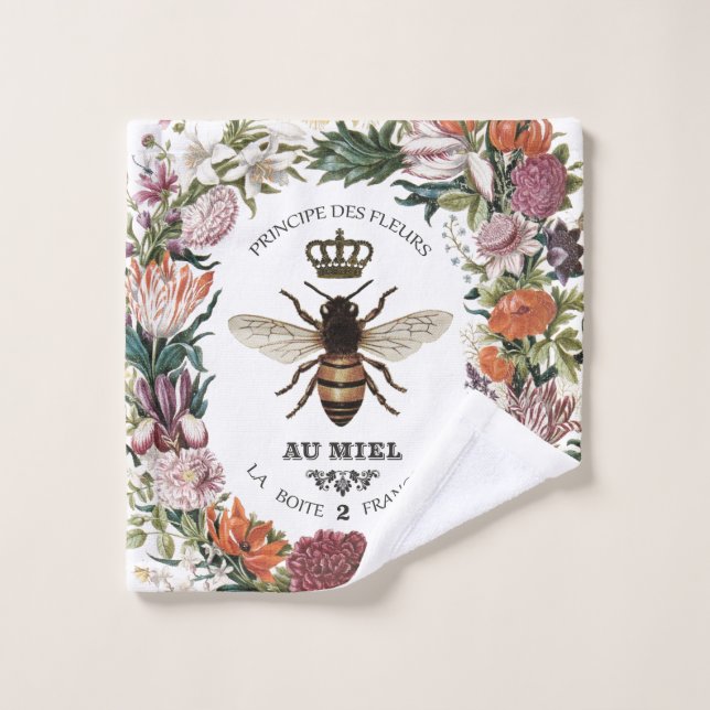 MODERN VINTAGE BOTANICAL QUEEN BEE WASH CLOTH (Wash Cloth)