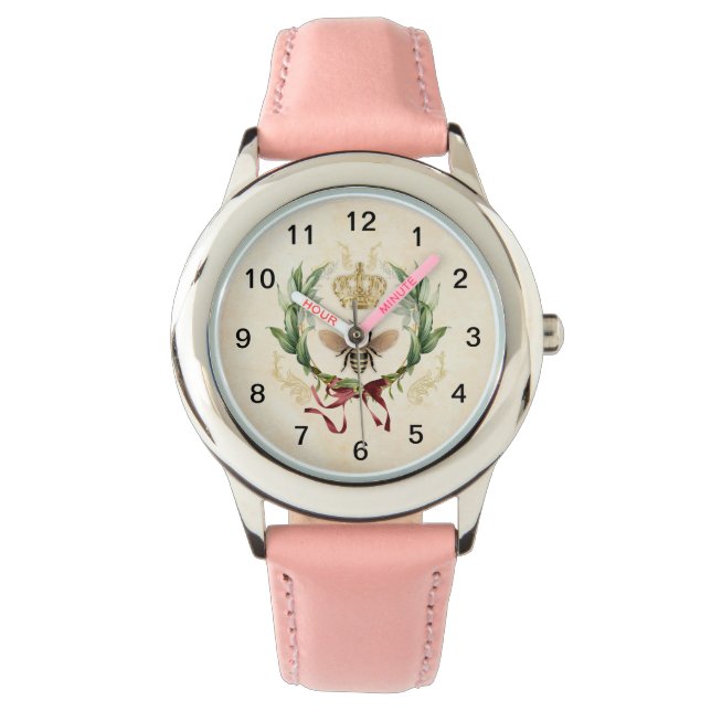 Modern Vintage Botanical Queen Bee Watch (Front)