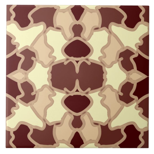 Modern vintage brown colour classic pattern    tile (Front)