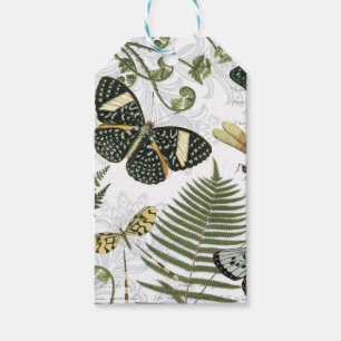 modern vintage butterflies and dragonflies gift tags