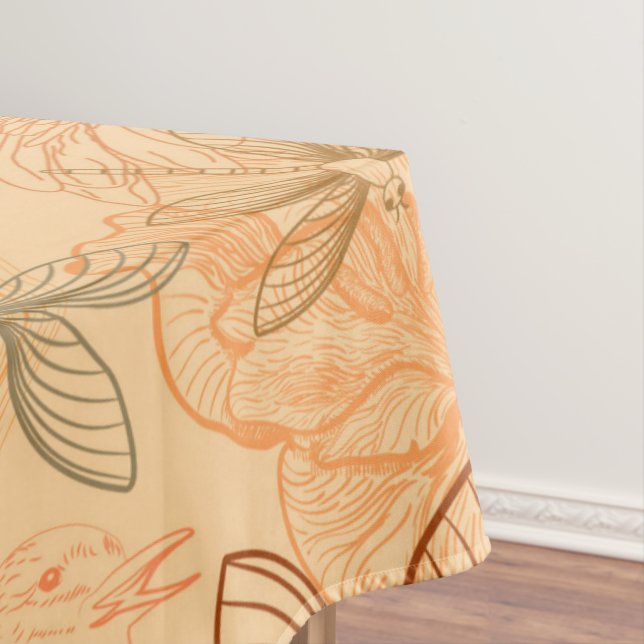 modern vintage butterflies tablecloth (In Situ)