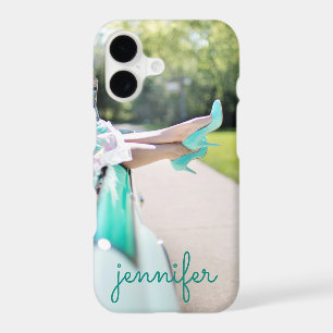 Modern Vintage Car Mint Green High Heels Retro