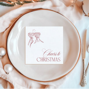 Modern Vintage "Cheers to Christmas" Holiday Party Napkin