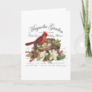 Modern Vintage Christmas Cardinal Card