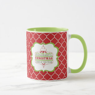 modern vintage Christmas ornament mug