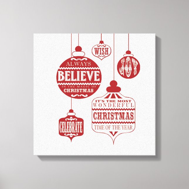 modern vintage Christmas ornaments Canvas Print (Front)