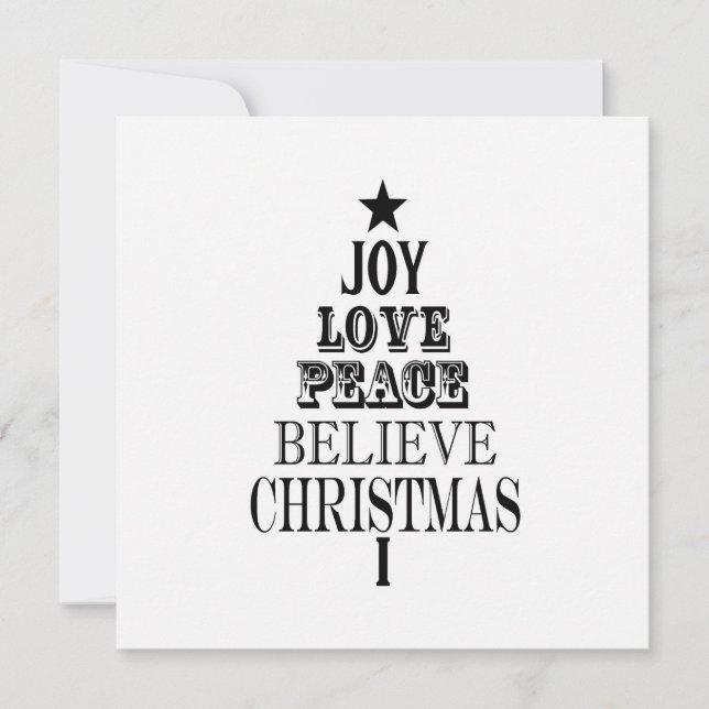 modern vintage christmas word tree holiday card (Front)
