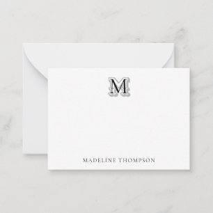 Modern Vintage Classic Intertwined Monogram Card