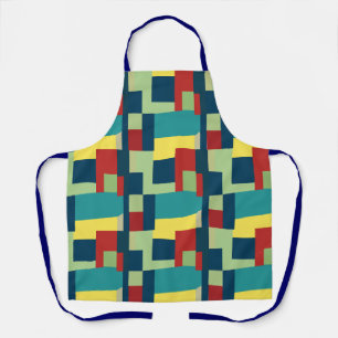 Modern Vintage Colourful Geometric Pattern Apron