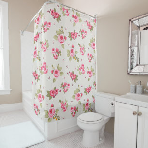 Modern Vintage Decor Warm Home Aesthetic Rose Shower Curtain